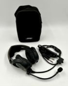 A pre-owned Bose A20 Aviation Headset in storage bag (Damaged, sold for spares or repair).