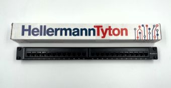 Six boxed as new HellermannTyton 1U 24-Port Patch Panels (P/N: 853-20110).