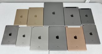 Eleven pre-owned Apple iPads sold for parts (All items iCloud Locked/Lost Mode. Sold for parts only)
