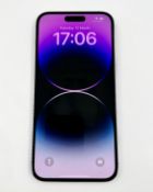 A pre-owned Apple iPhone 14 Pro Max (Global/A2894) 128GB in Deep Purple (iCloud clear. Battery healt
