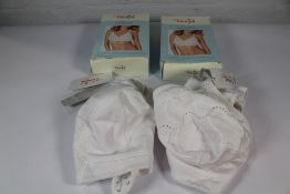 Two Triumph Doreen Cotton Non Wired White Bras Sizes 2 x 38 DD.