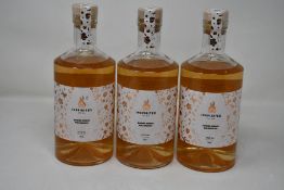 Three bottles of Inspired Summer Berries and Hibiscus Gin (700ml) .