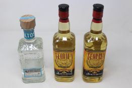 Two Tequila Mexico Gold 2 x 700ml, Olmeca Altos 100% Agave Plata Tequila 700ml.