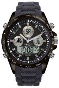 Martyn Line 2919B Black Multi-Function Rubber Watch (Stock Image).