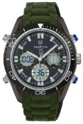 Martyn Line 2936 Green Multi-Function Rubber Watch (Stock Image).