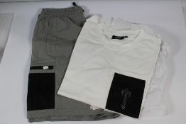 Trapstar Irongate Mesh Pocket Short Set White/Grey Size M.