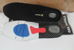 A large quantity of Beeswift Click GEL Soft Insoles with Shock Absorption (50 x size 9 and 19 x size