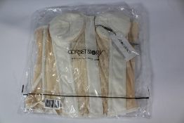 Corset Story Adelia Whisper Viscose and Lace Overbust Corset with Cups in White, Size UK 34.