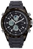 Martyn Line 2919 Black Multi-Function Rubber Watch (Stock Image).