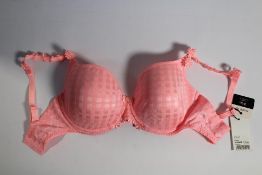 Marie Jo Avero Padded Heart Shape Bra in Pink Parfait, Size UK 32.