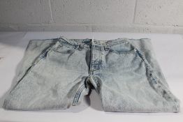 Rag & Bone Nina High Rise Shorty Cigarette Light Wash Jeans with Button Flies Size 25.