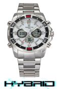 Martyn Line 202 White Multi-Function Hybrid Steel Watch (Stock Image).