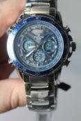 Martyn Line 3035 Blue Multi-Purpose Steel Watch.