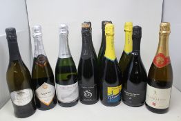 Five Xavier Scneider Cremant D'Alsace Millesime, Two Aqualta Prosecco, a The Society's Celebration C