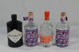 Hendrick's Gin infused with Rose and Cucumber 700ml, Two Applaus Stuttgart Dry Gin 2 x 500ml and a M