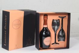 Laurent - Perrier Cuvee Rose Brut Champagne Gift Set with Two Glasses 750ml.