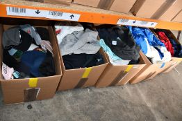 Five Boxes of Pre-Owned Clothing and Related Items.