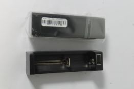 Approximately two hundred as new one slot USB battery chargers (No leads).