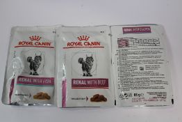 Approximately 170 Packs of Royal Canin Renal Cat Food 85g - Fish, Chicken and Beef (All best before