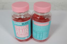 Approximately Fifty Five Hair Burst Chewable Hair Vitamins (60 Pastilles Each, BBE: June 2025).