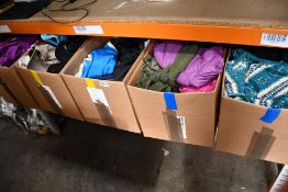 Five Boxes of Pre-Owned Clothing and Related Items.