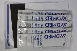 One hundred and sixty Adymed Ultra Early Pregnancy Test hCG 10mlU/mL (5 pack, Exp: 11/2025).