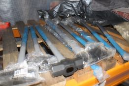 Six Silverline Fibreglass Felling Axes (456920) and Three Silverline Fibreglass Sledge Hammers (6565