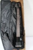 Hofner HCT-SH Travel Electric Guitar, Black. As New.