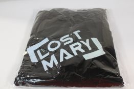 Ten Lost Mary Motif Black Hoodies. 5 x Large and 5 x X-Large.