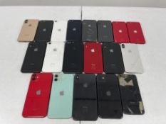 Nineteen assorted pre-owned Apple iPhones sold for parts (All handsets iCloud account locked/Lost Mo