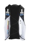 Salomon ADV Skin 5 Race Flag Unisex Running Vest With Flasks Included in Black/White, Size S.