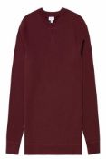 Sunspel Loopback Sweatshirt in Burgundy, Size XL.