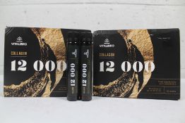 Two VitaLibro Collagen 12 000 Food Supplements with Sweeteners, BBE 09 2025.