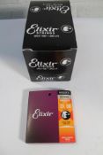 Twelve Sets of Elixir 80/20/Bronze - 13/56 Medium Acoustic Guitar Strings (Nanoweb Coating).