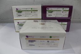 Five Motiva Breast Implants: Four Ergonomix Round SilkSurface Full with Qid (425cc x 2 and 450cc x 2