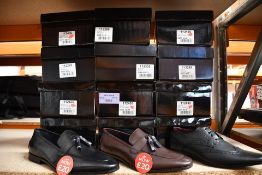 Twelve Burton Menswear London Shoes, Mixed Styles and Sizes. Viewing Advised