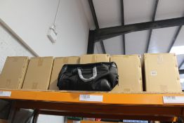 Six Boxes of Five Vascular Black Faux Leather Sports Holdalls.