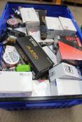 Assorted disposable vapes, e-liquid, smoking accessories and related items (Many items past expiry d