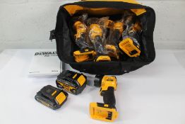 Five DeWalt DCL040 18v XR LED Li-ion Pivot Torches (Body only), Three DCB182 Batteries, One DCB181 B
