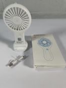 Approximately 130 USB Portable Fans (With a Company Logo) - As New.