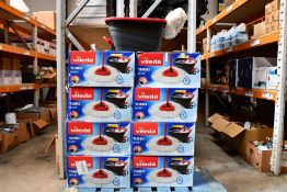 Eight Vileda Turbo Smart Mop and Bucket Combo, Red/Black. Boxed.