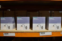 Twenty Four Saucats/Goodhome Wall Lamps Compatible with E27 Light Bulbs, Silver Colour, Medium Size.