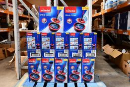 Twelve Villeda Spin and Clean Mop and Bucket Combo, Red/Black. Boxed.