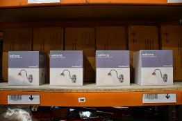 Twenty Four Saucats/Goodhome Wall Lamps Compatible with E27 Light Bulbs, Silver Colour, Medium Size.