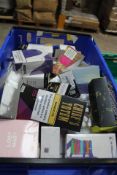 Assorted disposable vapes, e-liquid, smoking accessories and related items (Many items past expiry d