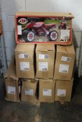 Eight Falk Laufrad Baby Moto Dakar Moto and Quads, Black/Red, Baby. As New. Boxes Opened.