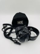 Pre-owned MRTC Wired Pit Crew Headset with storage bag (Untested, sold as seen).