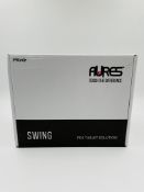 Six as new Aures Swing Tablet Hinge Docks with power supplies (Boxed).