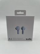 Five as new Sudio A1 Wireless Bluetooth Earbuds in Blue (EAN: 7350071380680) (Box sealed).