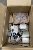 A box of mixed Phonak Hearing Products to include Audeo B90-312T, ComPilot II, M90R and more. Pre-ow